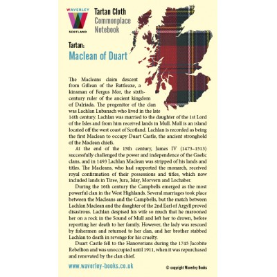 Waverley Scotland Genuine Tartan Cloth Commonplace Notebook – Maclean of Duart (pocket)