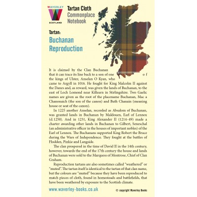 Waverley Scotland Genuine Tartan Cloth Commonplace Notebook – Buchanan Reproduction (pocket)