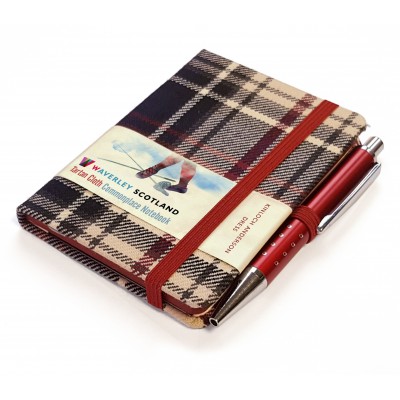 Dress Tartan: Mini with pen: 10.5 x 7cm: Waverley Genuine Tartan Cloth Commonplace Notebook