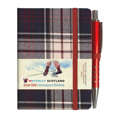 Dress Tartan: Mini with pen: 10.5 x 7cm: Waverley Genuine Tartan Cloth Commonplace Notebook