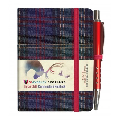 Hunting Tartan: Mini with pen: 10.5 x 7.5cm:: Waverley Genuine Tartan Cloth Commonplace Notebook