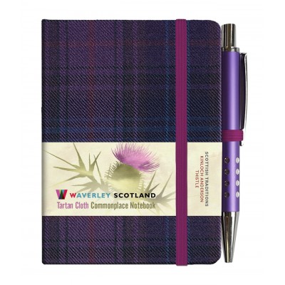 Thistle Tartan: Mini with pen: 10.5 x 7.5cm:  Scottish Traditions: Waverley Genuine Tartan Cloth Commonplace Notebook