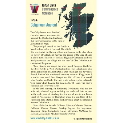 Waverley Scotland Genuine Tartan Cloth Commonplace Notebook – Colquhoun Ancient