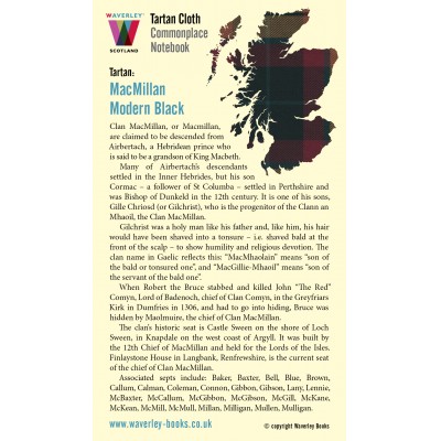 Waverley Scotland Genuine Tartan Cloth Commonplace Notebook – MacMillan Modern Black