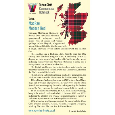 Waverley Scotland Genuine Tartan Cloth Commonplace Notebook – MacRae Modern Red (pocket)
