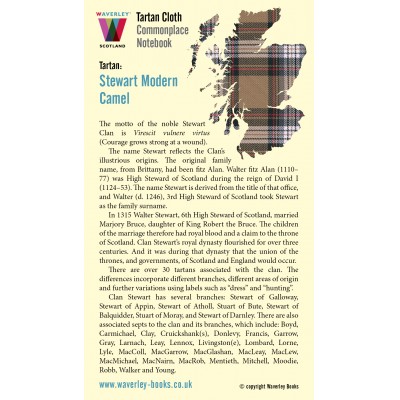 Waverley Scotland Genuine Tartan Cloth Commonplace Notebook – Stewart Modern Camel (pocket)