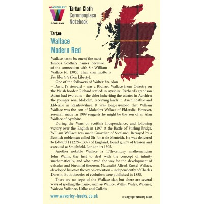 Waverley Scotland Genuine Tartan Cloth Commonplace Notebook – Wallace Modern Red
