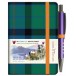 Flower of Scotland Tartan: Mini with pen: 10.5 x 7.5cm: Waverley Genuine Tartan Cloth Commonplace Notebook