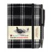 Black and White Tartan: Mini with pen: 10.5 x 7cm: Scottish Traditions: Waverley Genuine Tartan Cloth Commonplace Notebook