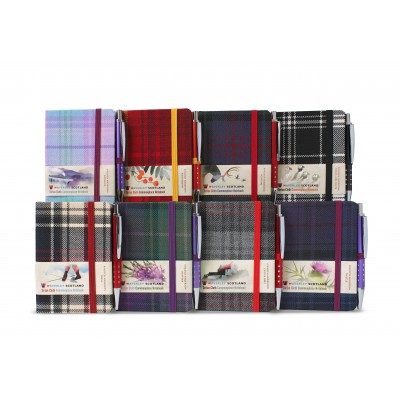Dress Tartan: Mini with pen: 10.5 x 7.5cm: Scottish Traditions: Waverley Genuine Tartan Cloth Commonplace Notebook