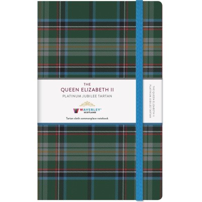 Picture of the cover of Queen Elizabeth II tartan notebook