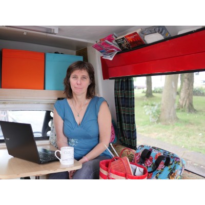 Sue in her van