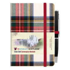 Waverley Scotland Genuine Tartan Cloth Notebook: Dress Stewart Tartan: Mini: 7.5 x 10.5cm with pen