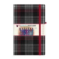 Auld Lang Syne Tartan Grey: Large: 21 x 13cm: Waverley Genuine Tartan Cloth Commonplace Notebook lined and blank