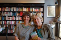 Sue Reid Sexton with Moira McPartlin, campervanner and author of Ways of the Doomed (Saraband) at Waterstones Argyle Street Glasgow event