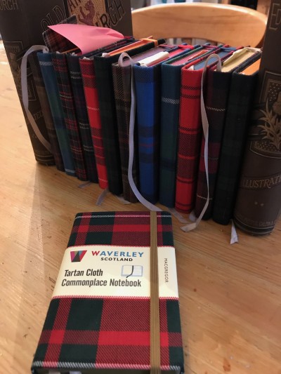 pic of Ron's 2018 tartan notebooks